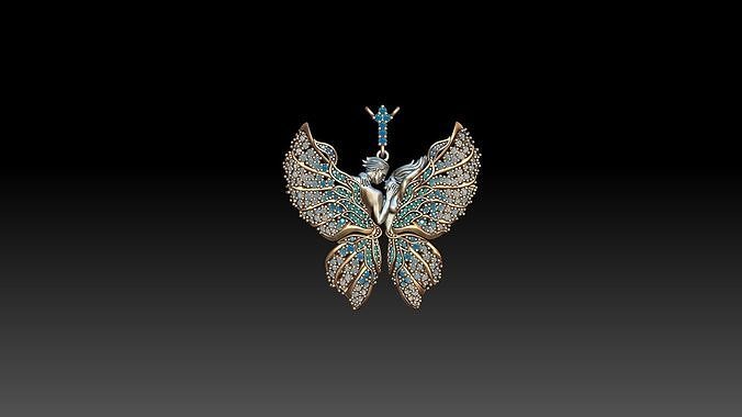 butterfly magerit pendant 3D print model