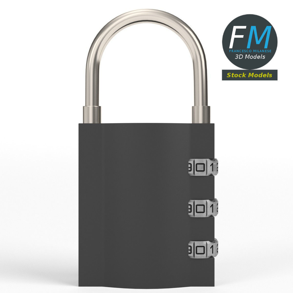 Luggage lock 3D model_3