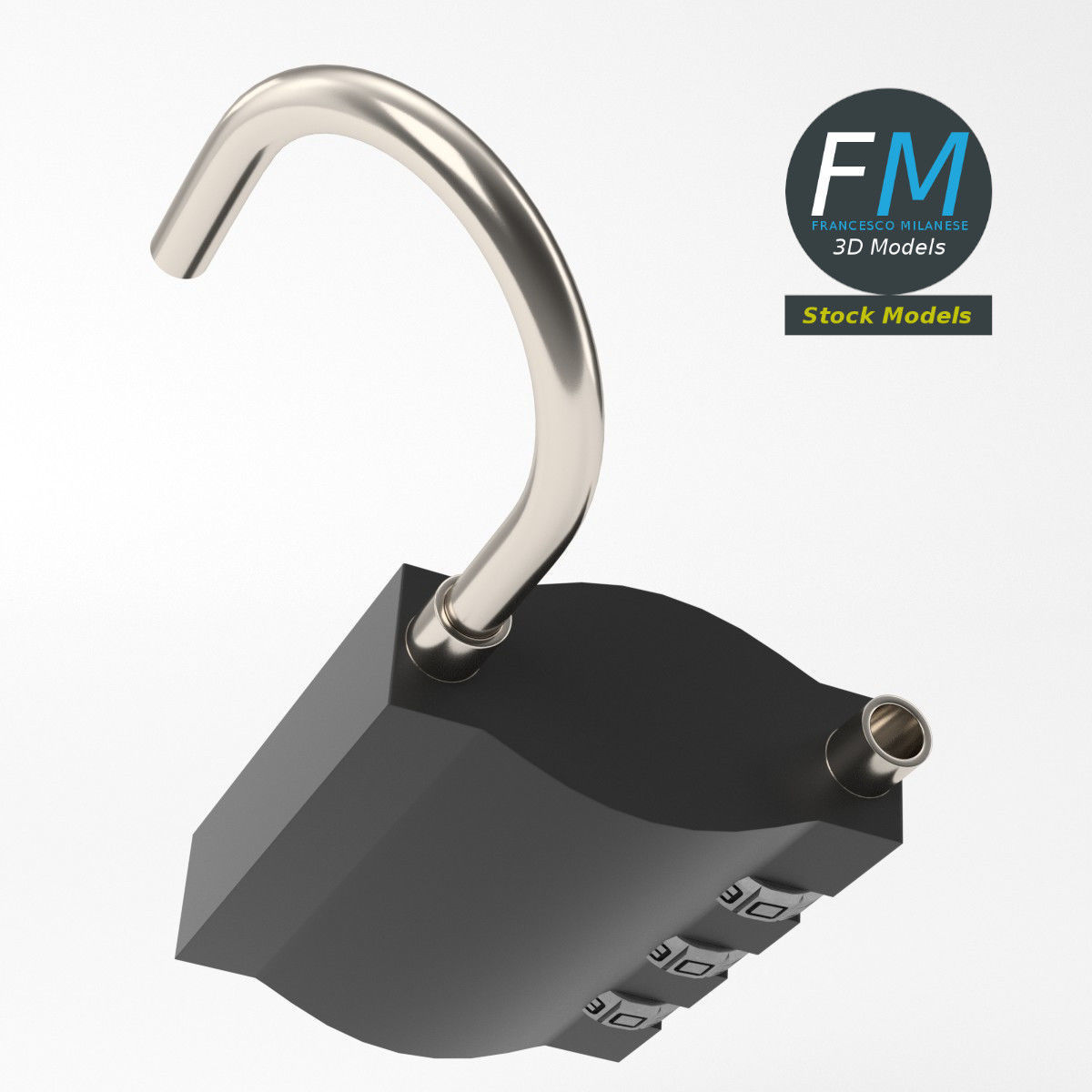 Luggage lock 3D model_5
