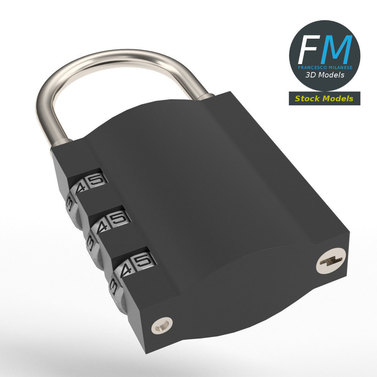 Luggage lock 3D model_4