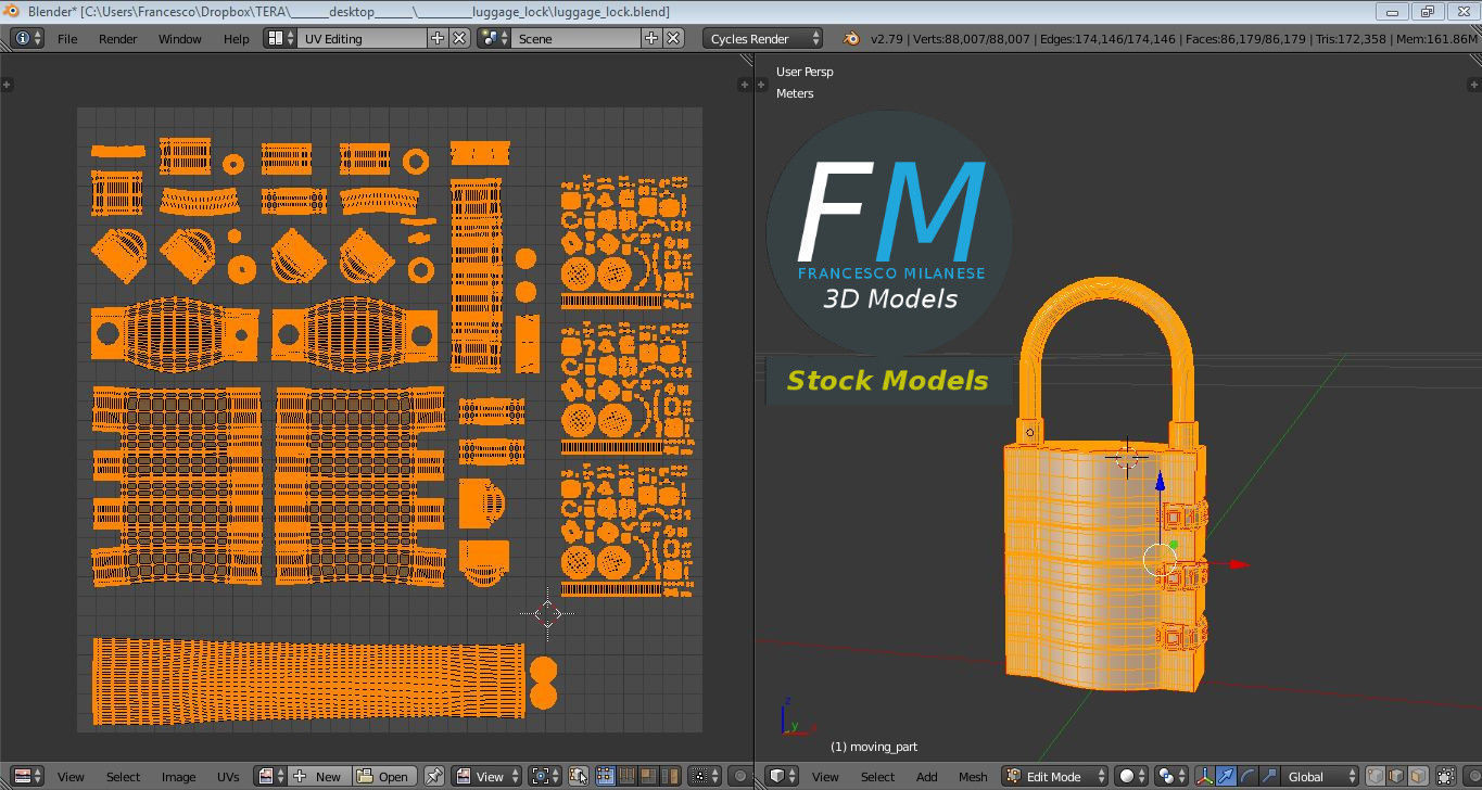Luggage lock 3D model_10