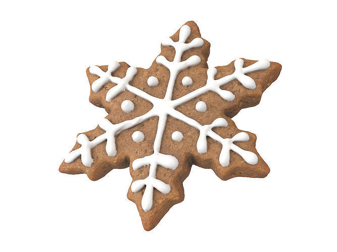 Photorealistic Snowflake Gingerbread 3D Scan 3D model