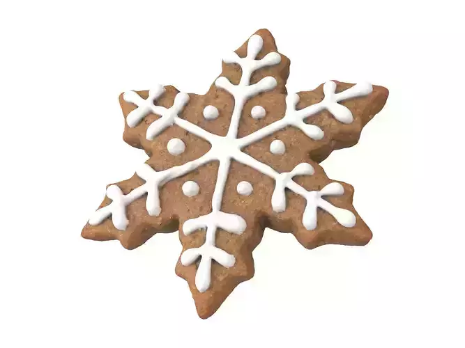 Photorealistic Snowflake Gingerbread 3D Scan 3D model