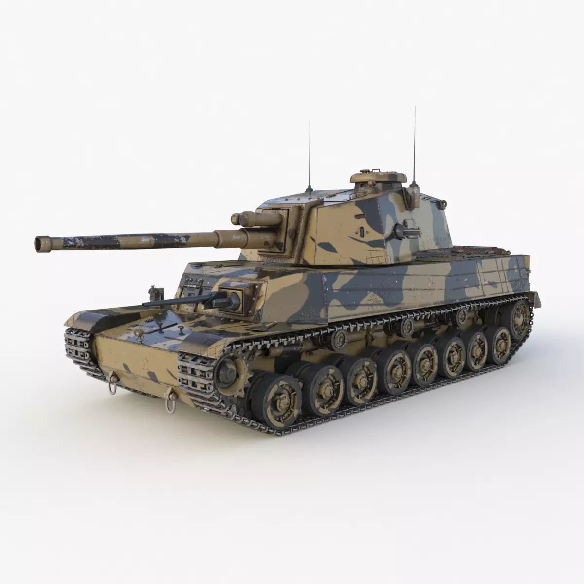 Tank Type 5 Chi-Ri Japan Camouflage Vray 3D model