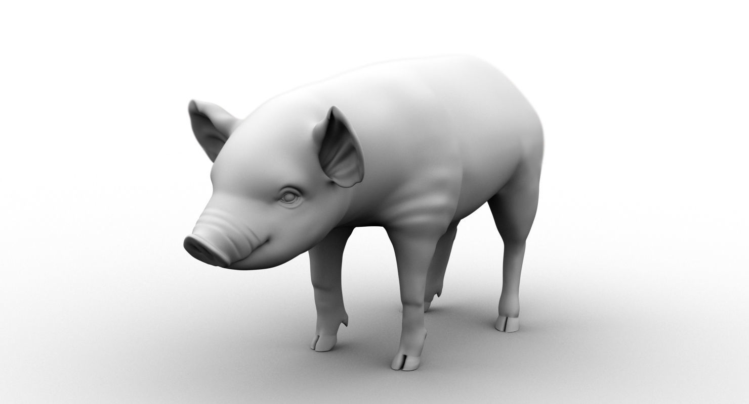 cute pig 3d model 3D model_3