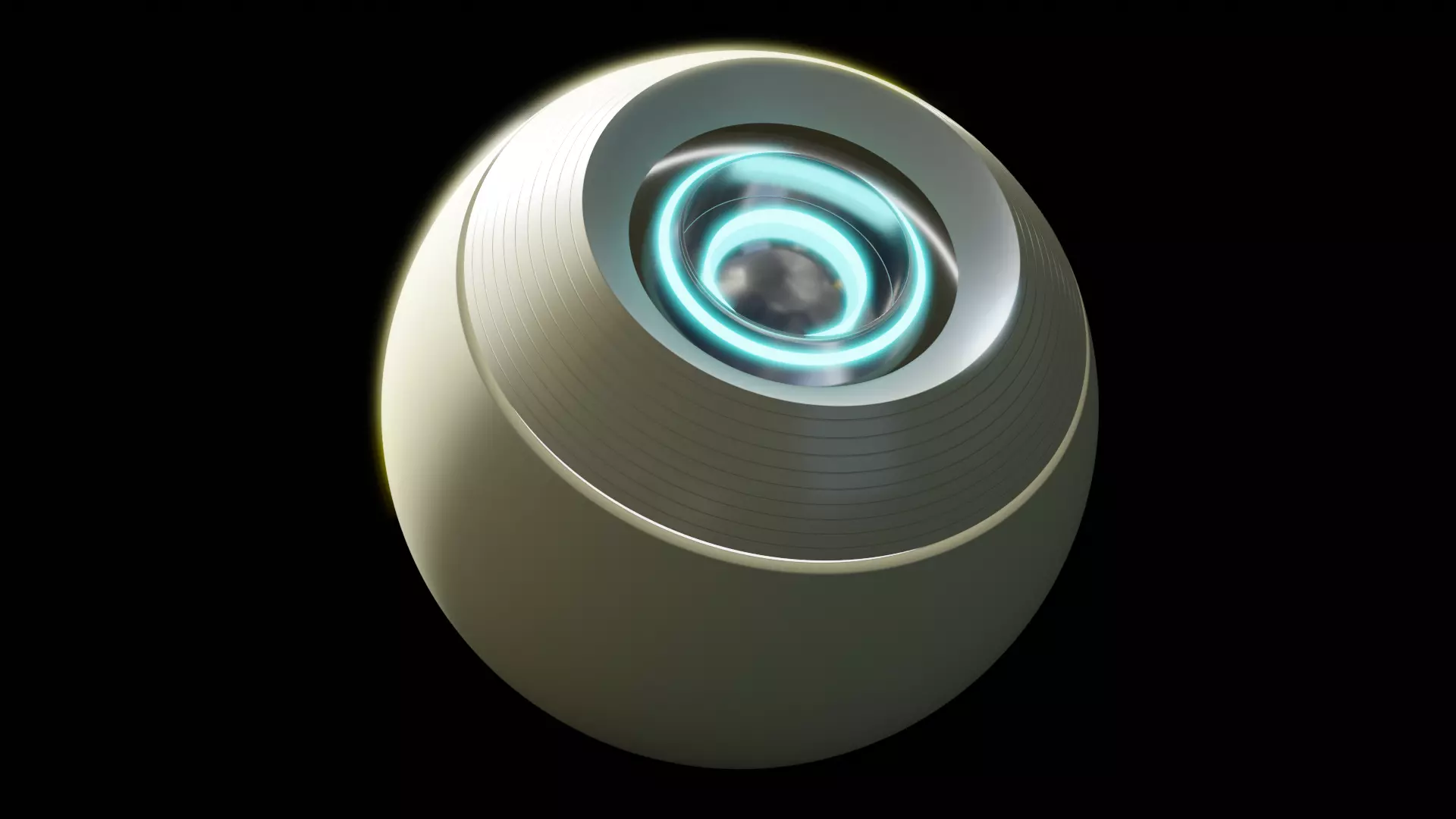 futuristic orb speaker 3D model_0