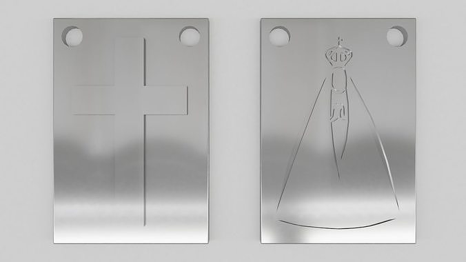 Escapulario cruz e nossa senhora 3D print model