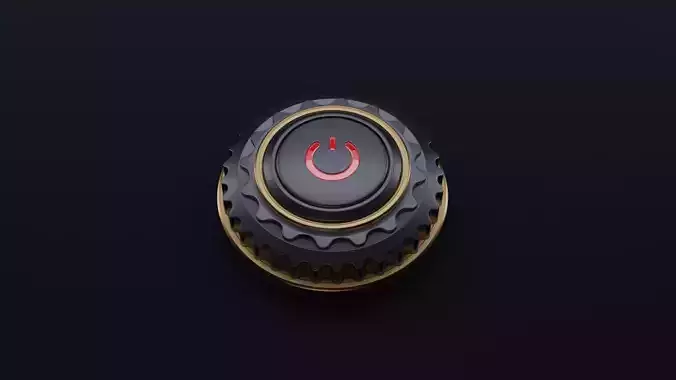 Start abstract button 3D model