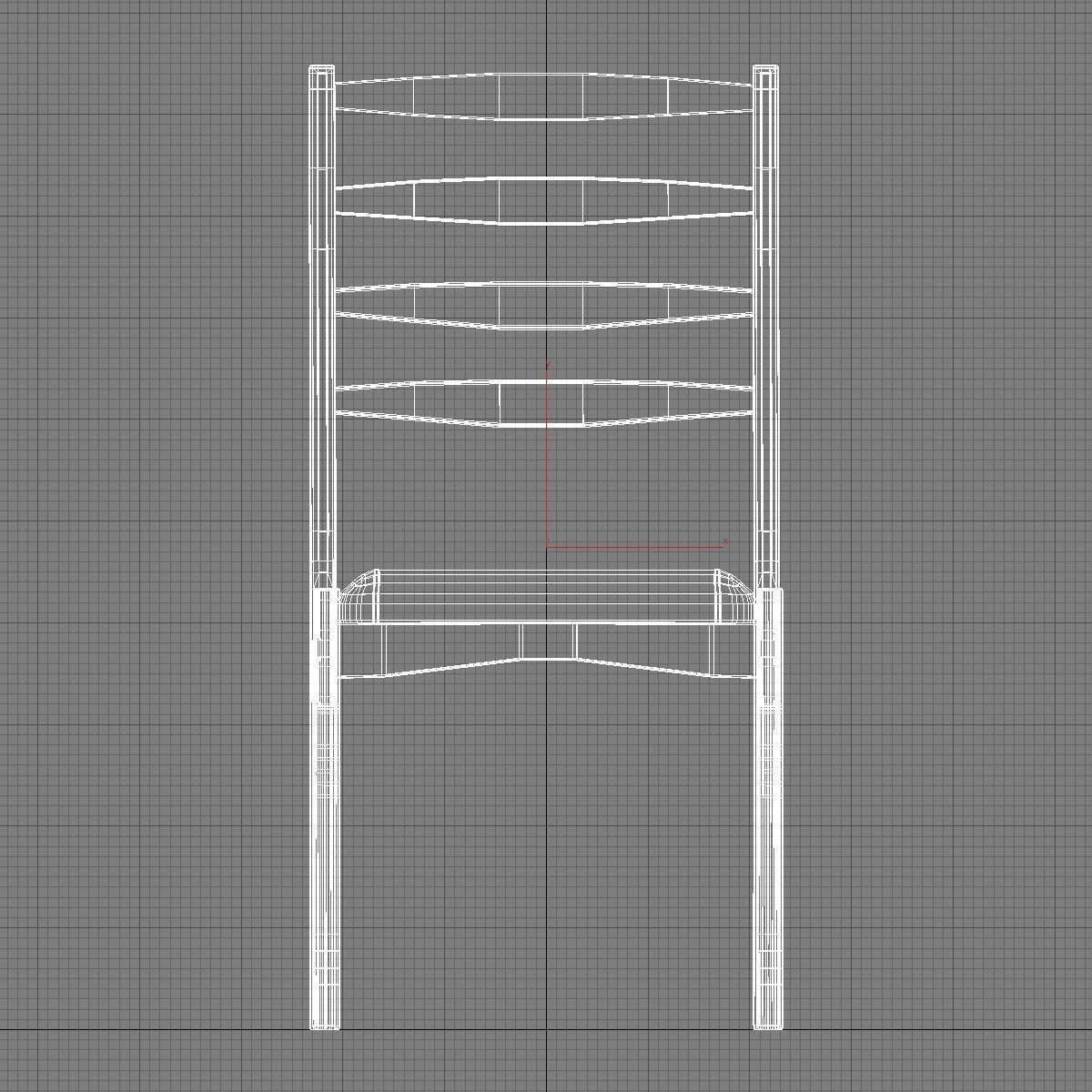 Wooden chair with fabric seat 001 3D model_6