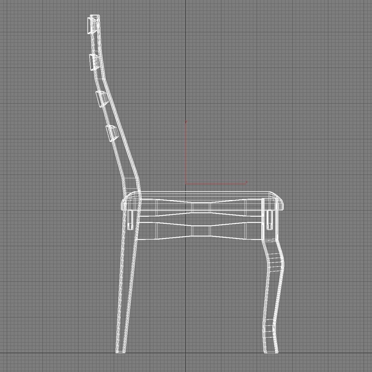 Wooden chair with fabric seat 001 3D model_5