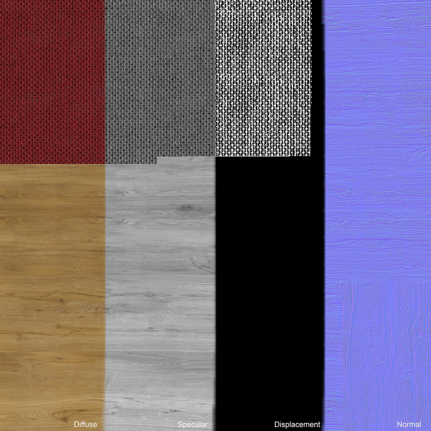 Wooden chair with fabric seat 001 3D model_3