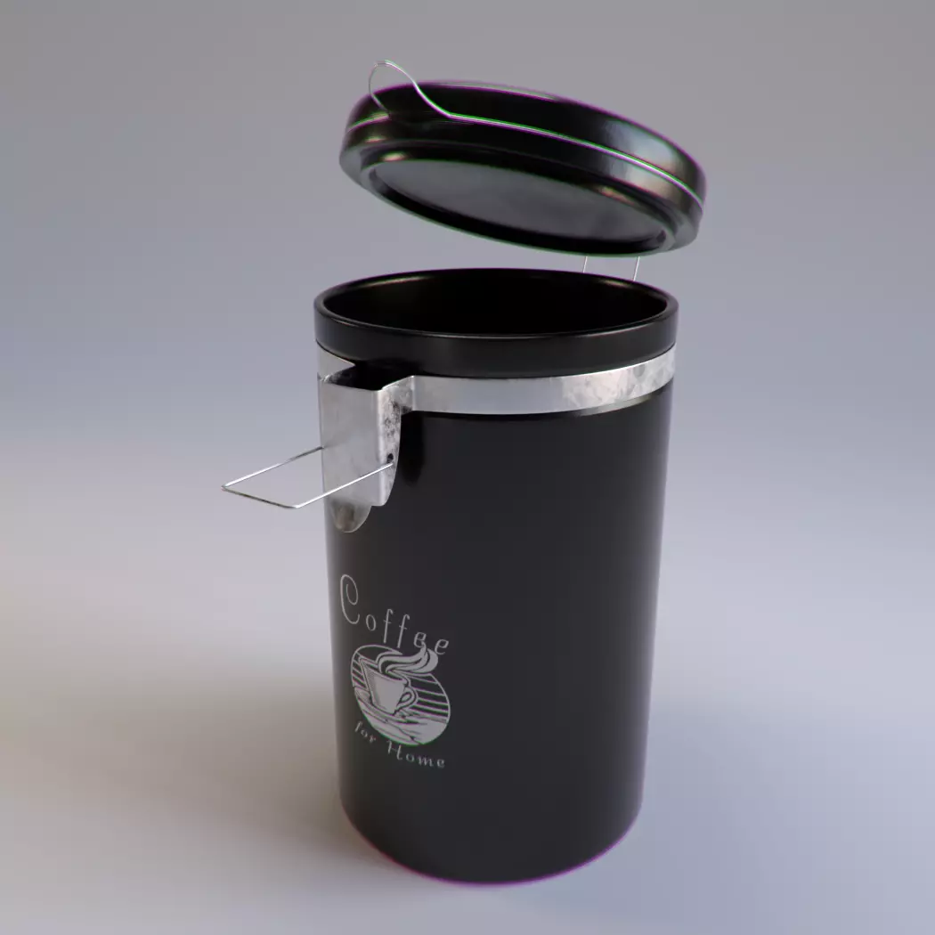 Coffee Tin Low-poly 3D model