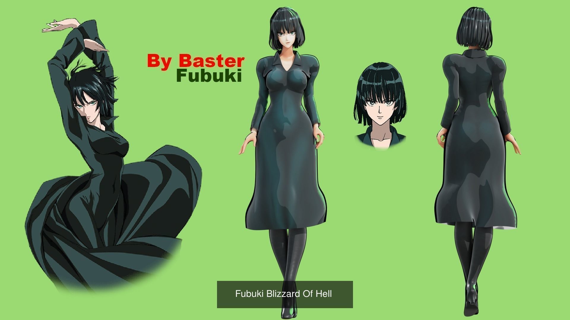psychic sisters Tatsumaki and Fubuki 3D Model Collection_3