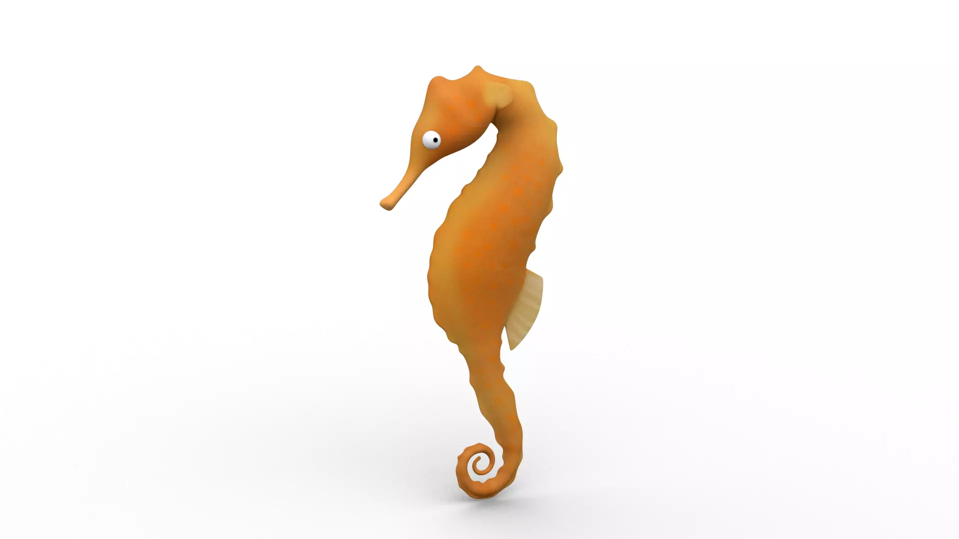 Cartoon Sea Horse - Rigged Low-poly 3D model