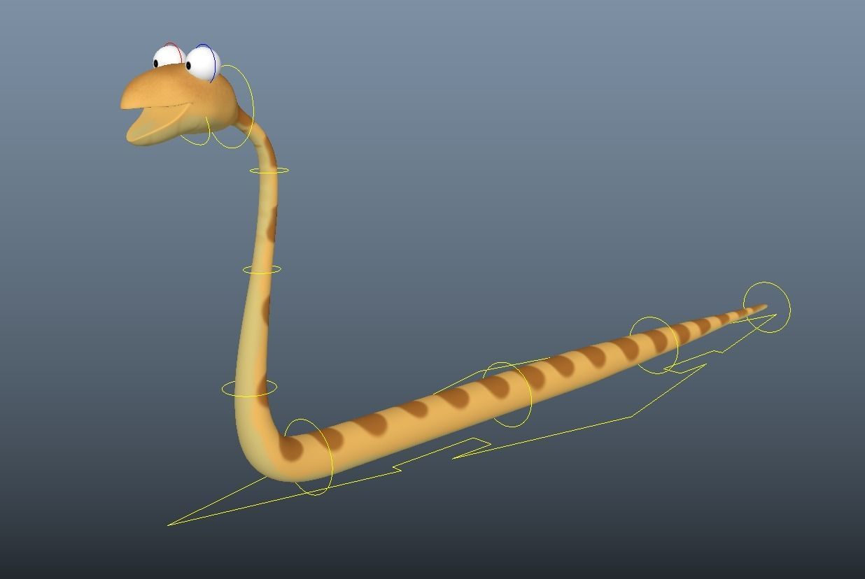 Cartoon Snake - Rigged Low-poly 3D model_4