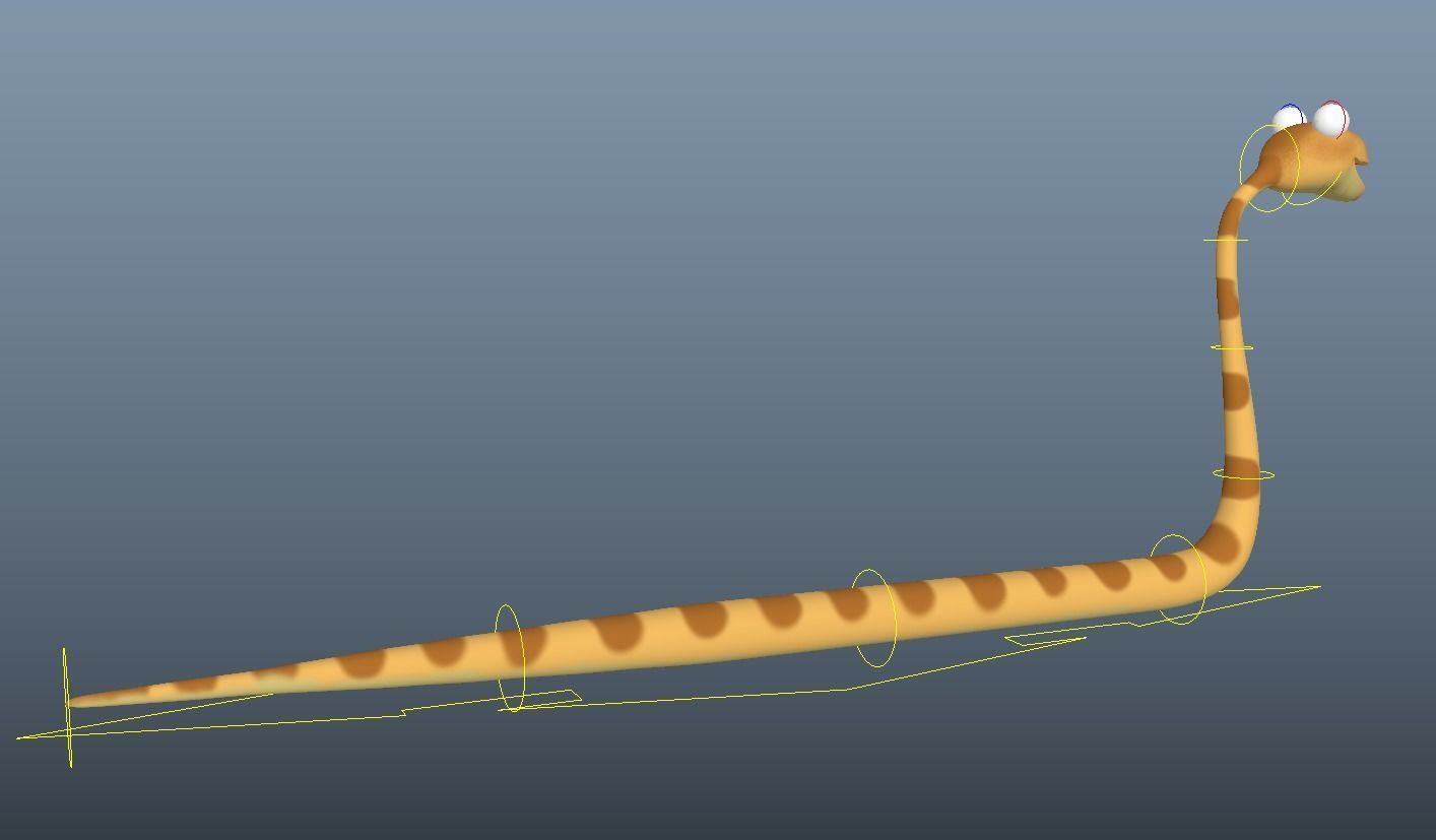 Cartoon Snake - Rigged Low-poly 3D model_5