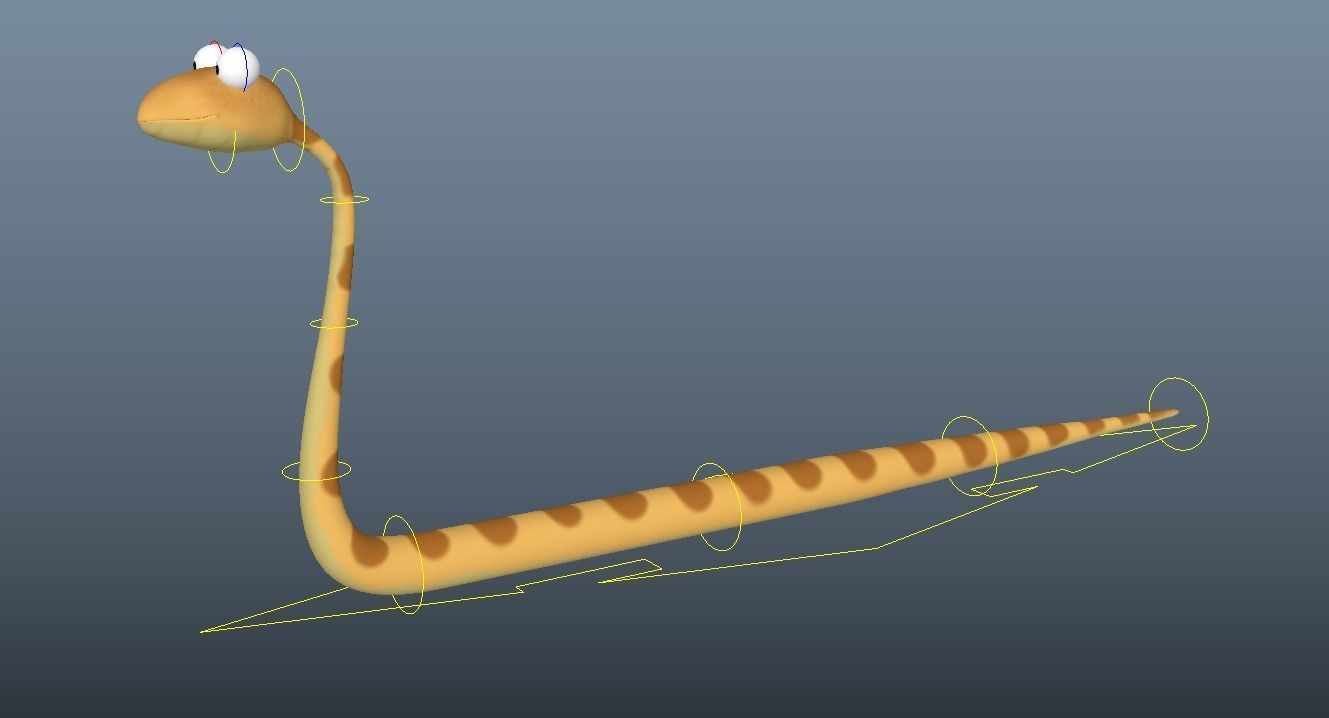 Cartoon Snake - Rigged Low-poly 3D model_3