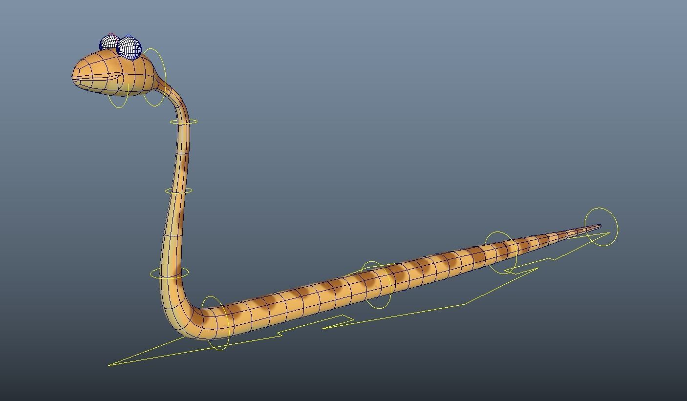 Cartoon Snake - Rigged Low-poly 3D model_6