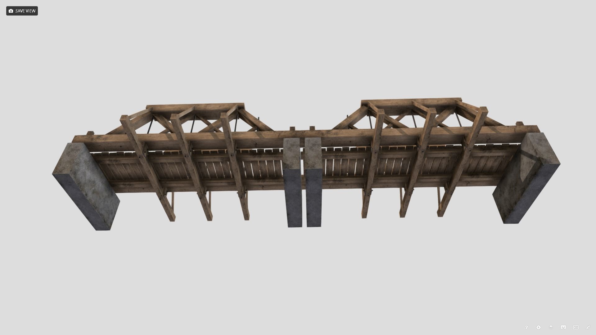 Wooden Bridge Low-poly 3D model_3