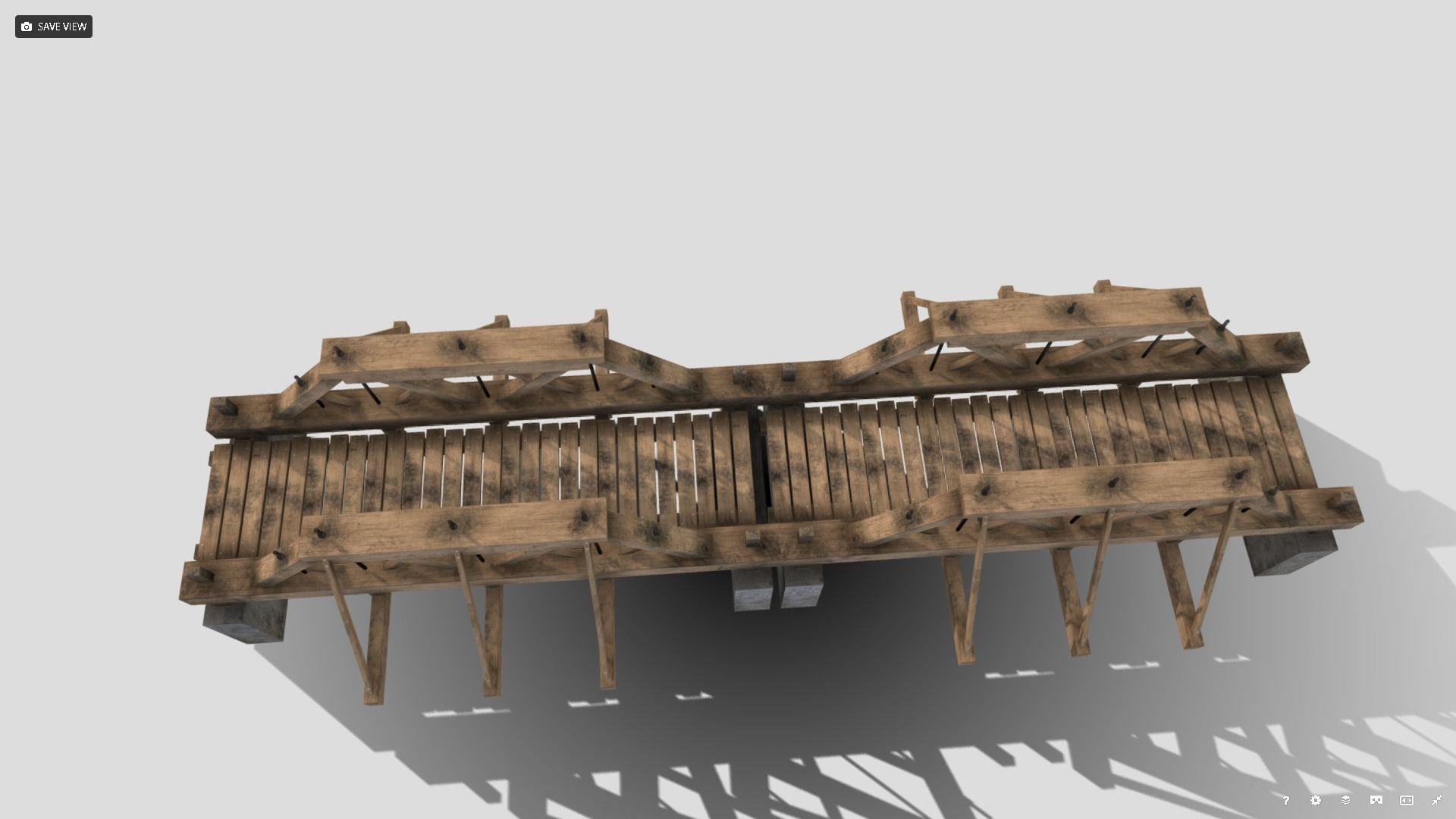 Wooden Bridge Low-poly 3D model_6