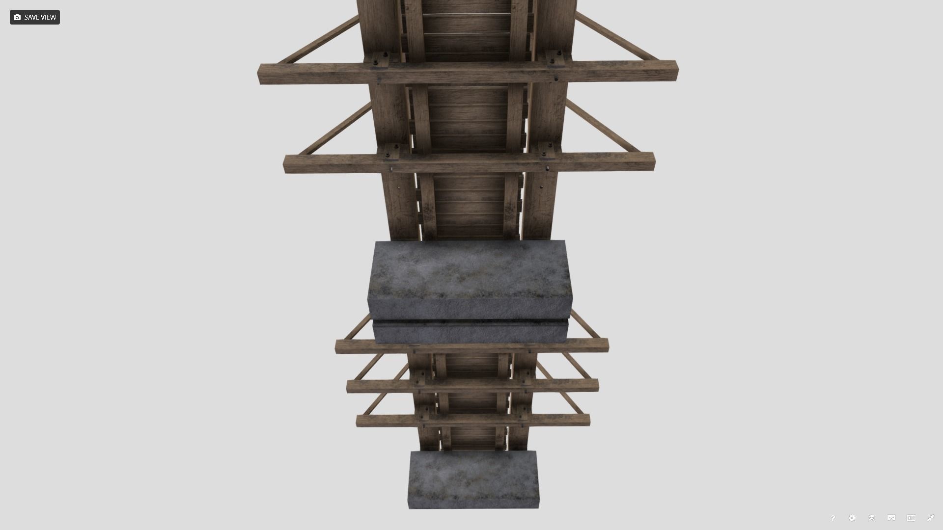 Wooden Bridge Low-poly 3D model_4