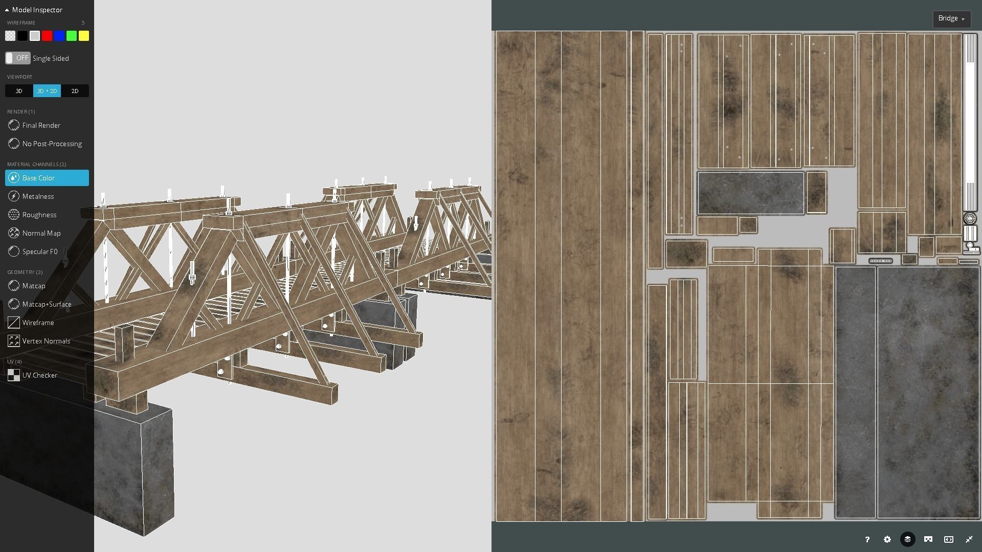 Wooden Bridge Low-poly 3D model_20