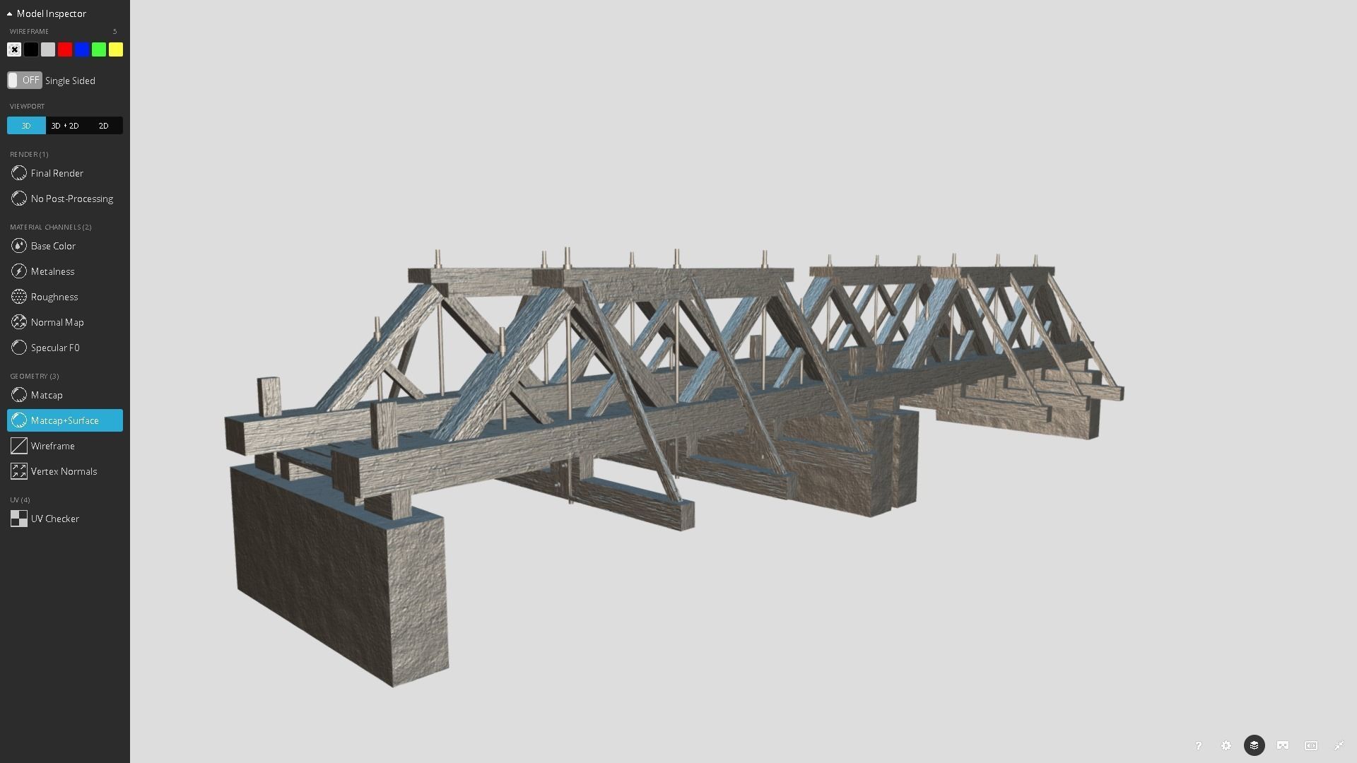 Wooden Bridge Low-poly 3D model_15