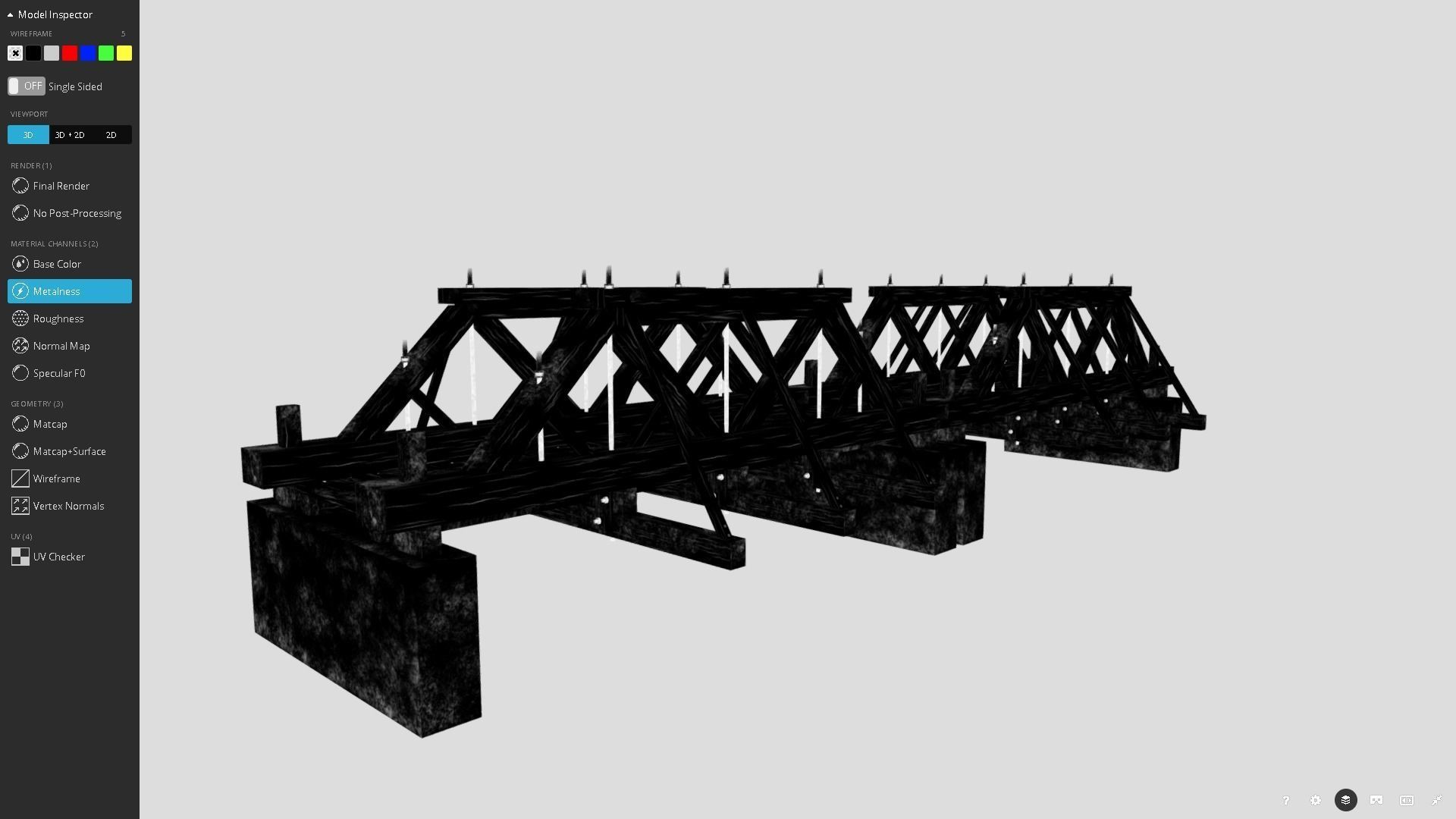 Wooden Bridge Low-poly 3D model_19