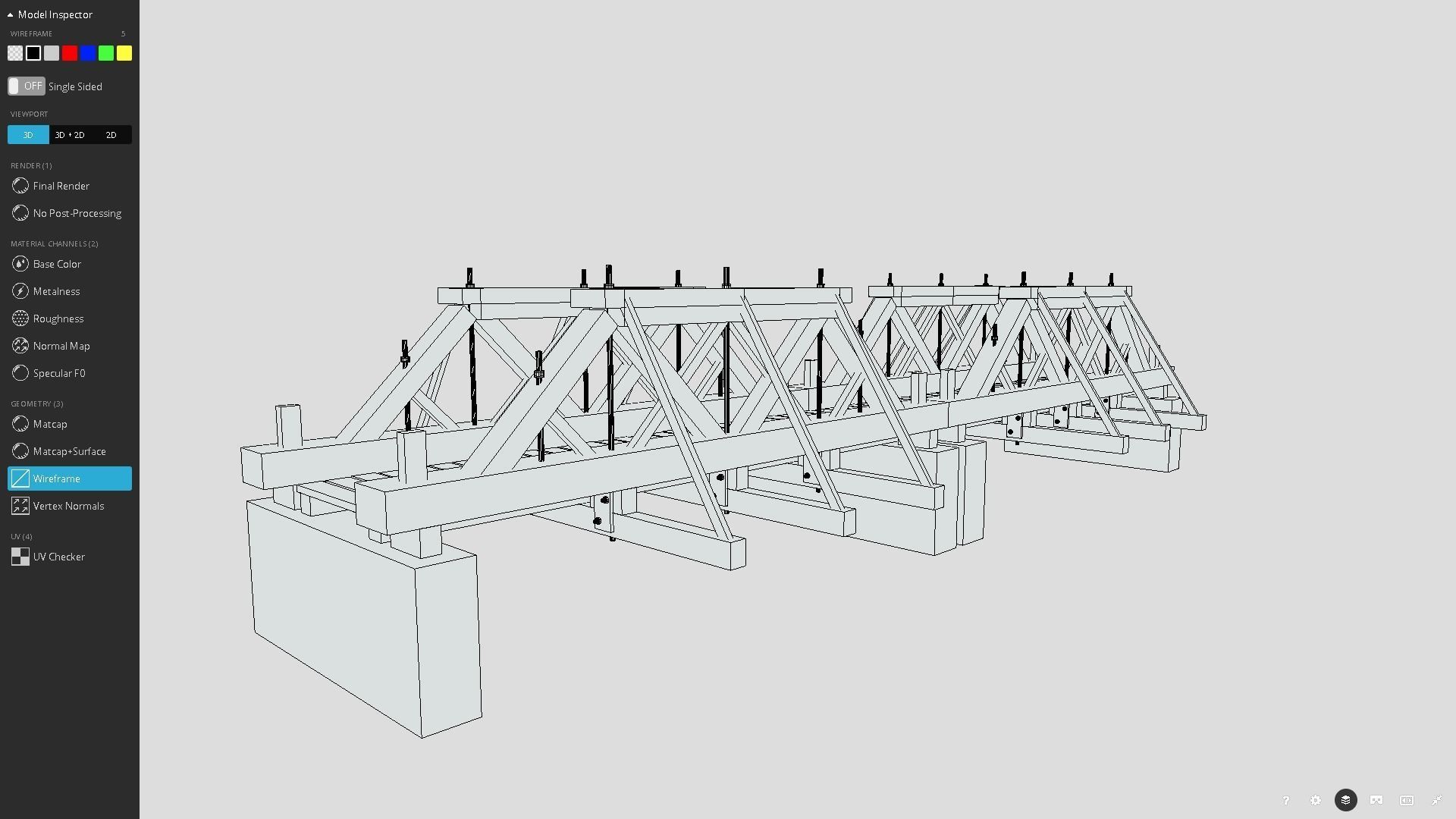 Wooden Bridge Low-poly 3D model_14