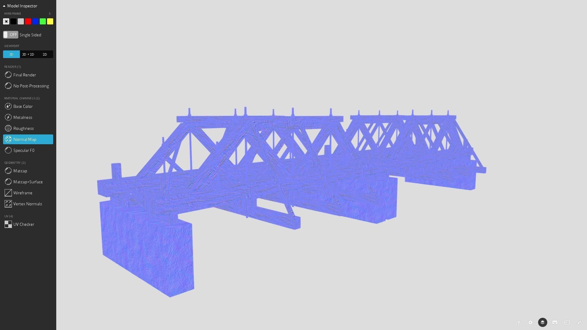 Wooden Bridge Low-poly 3D model_17