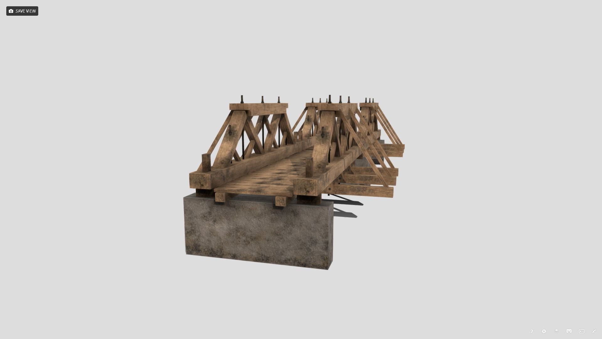 Wooden Bridge Low-poly 3D model_2