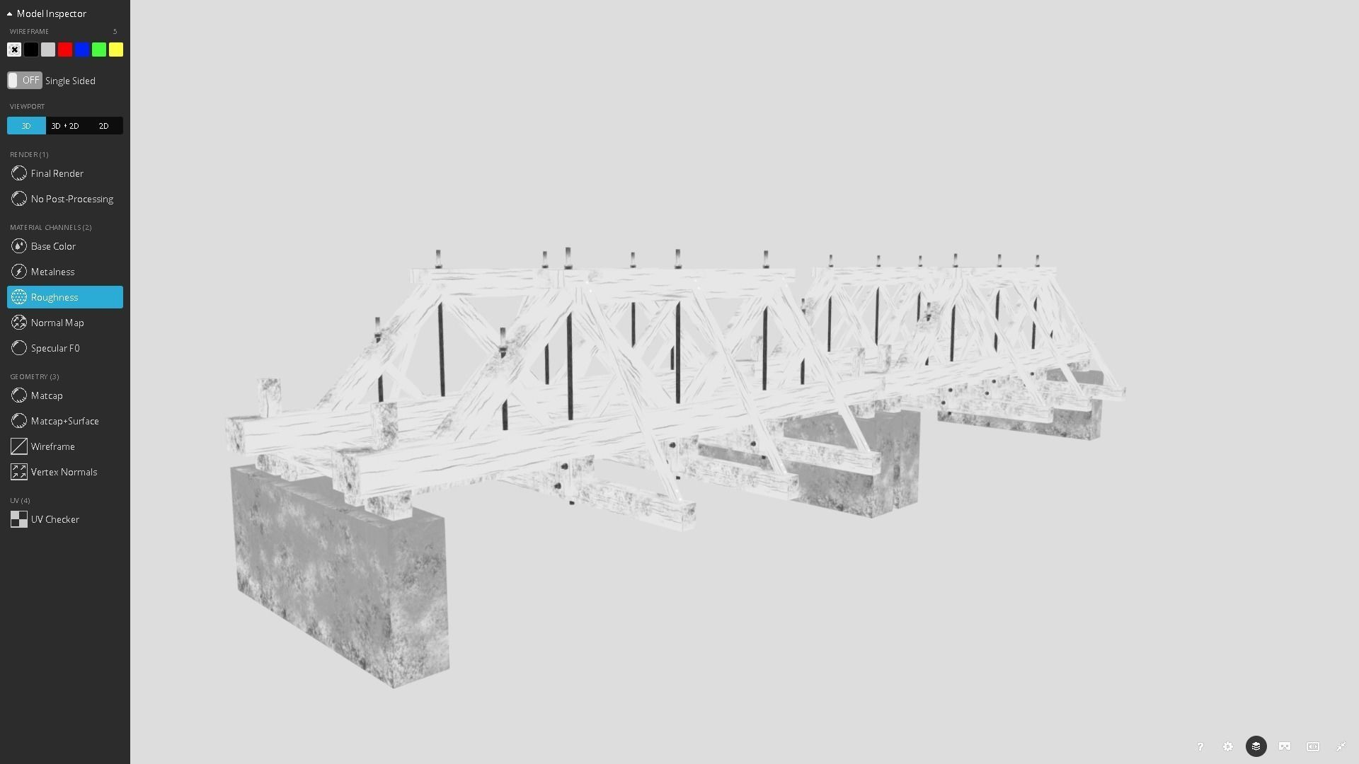 Wooden Bridge Low-poly 3D model_18