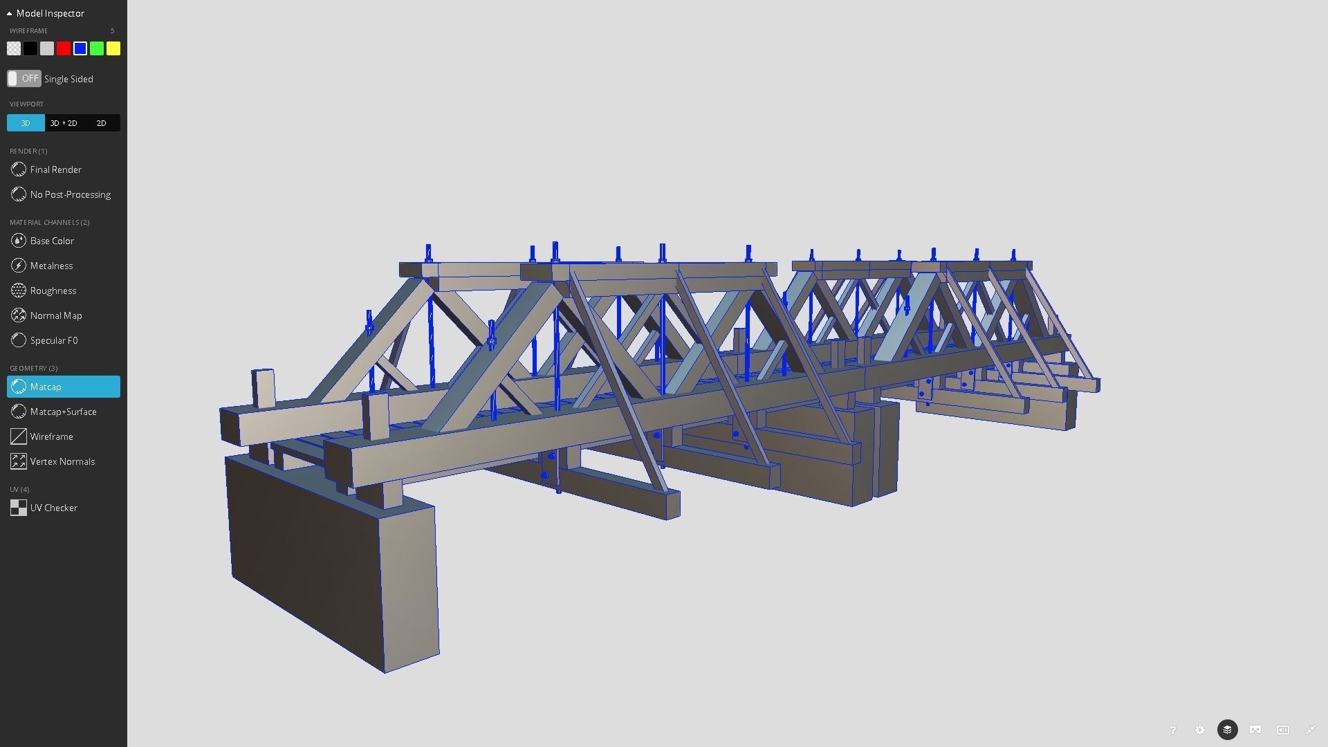 Wooden Bridge Low-poly 3D model_16