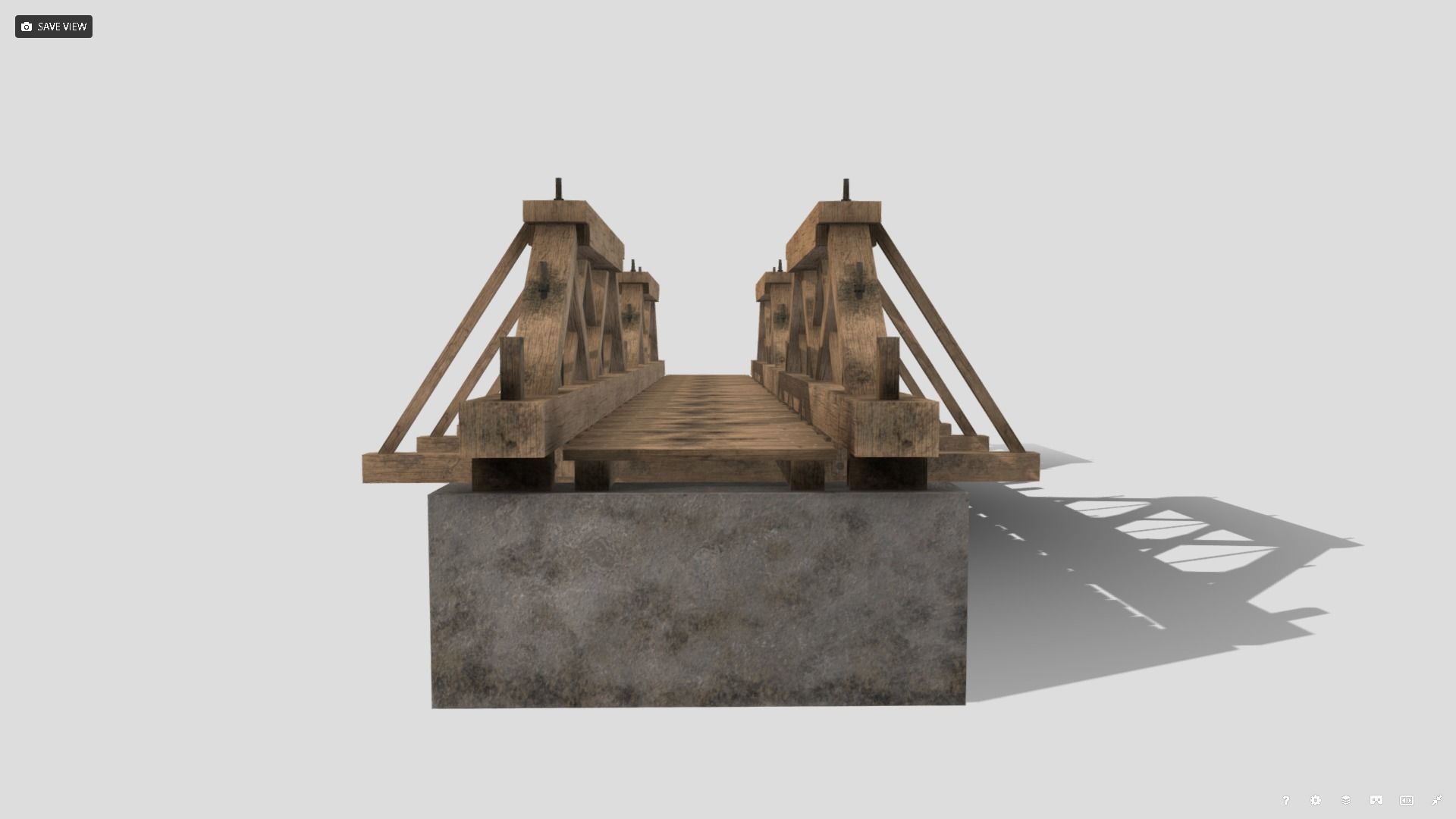 Wooden Bridge Low-poly 3D model_7