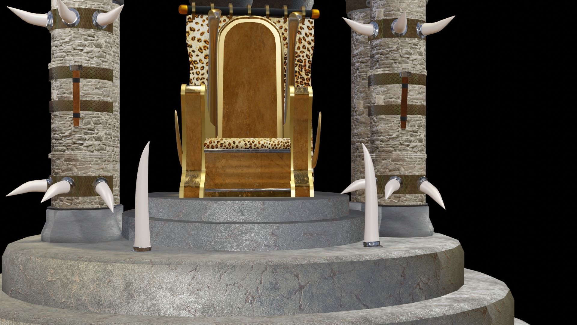  Fantasy throne Free low-poly 3D model_3