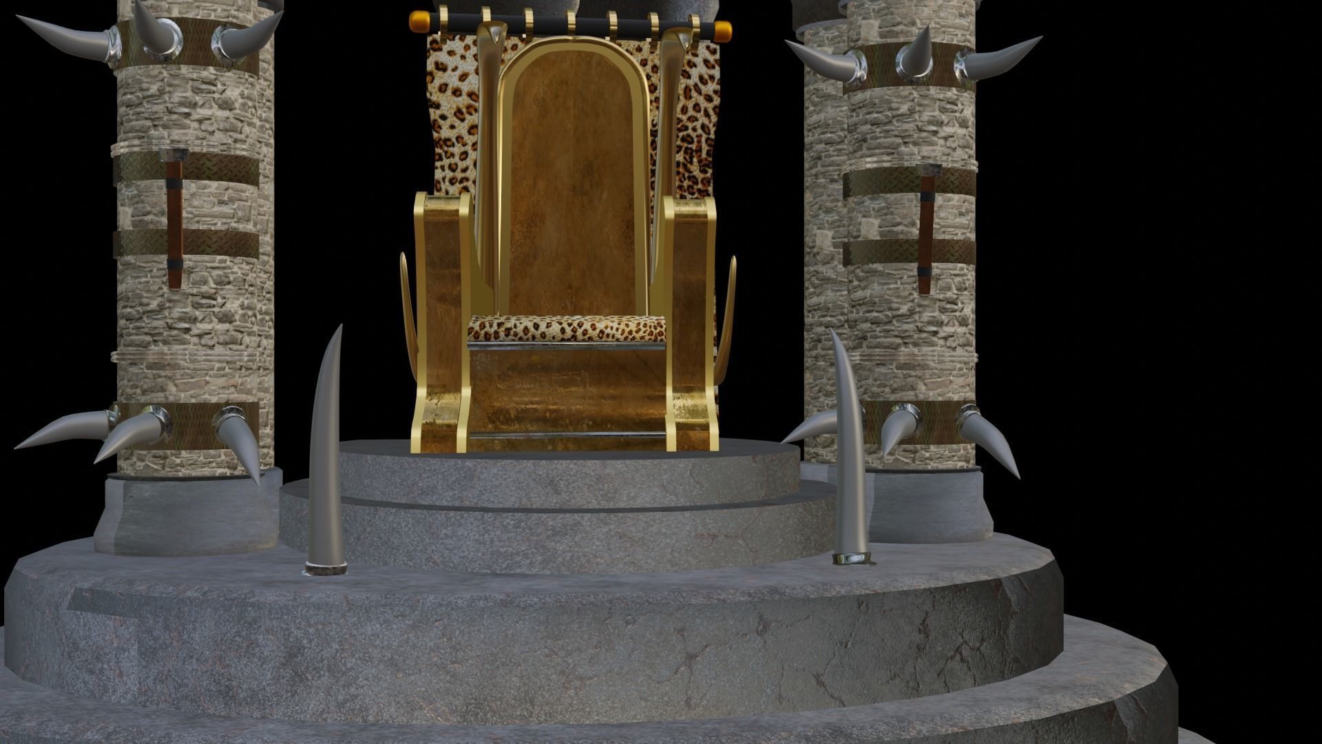  Fantasy throne Free low-poly 3D model_5