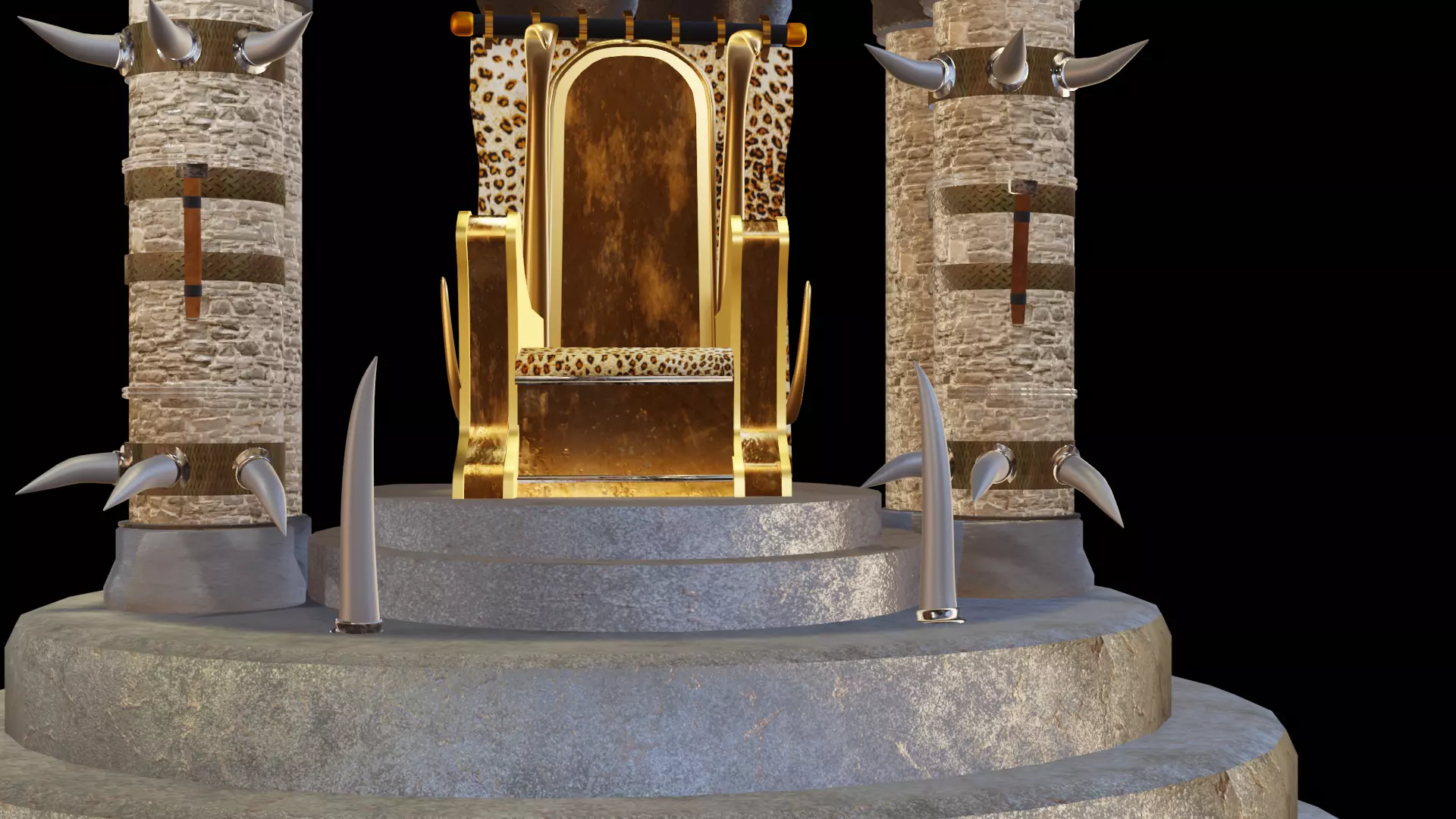  Fantasy throne Free low-poly 3D model_0