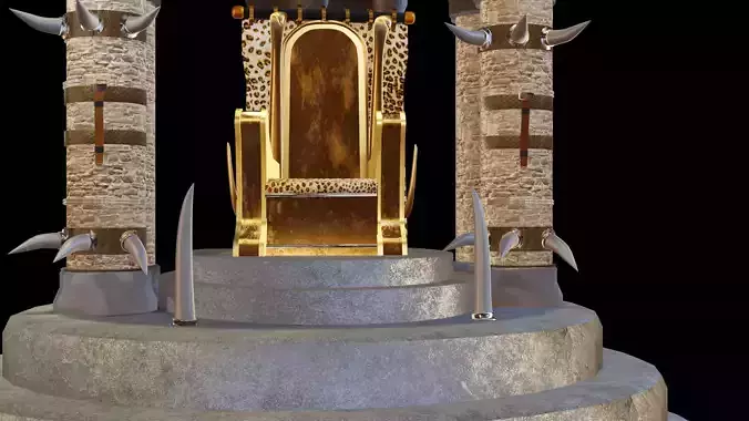  Fantasy throne Free low-poly 3D model