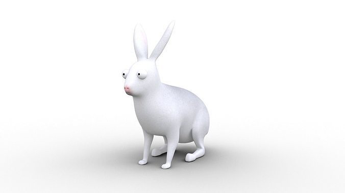 Cartoon Bunny - Rigged Low-poly 3D model