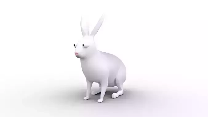 Cartoon Bunny - Rigged Low-poly 3D model