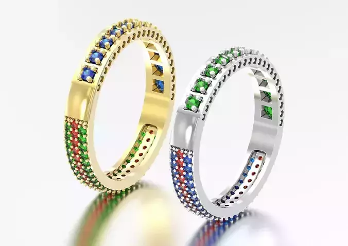 Ring lot gems 3D print model