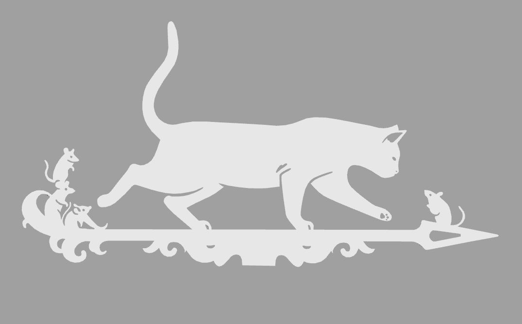 Weathervane cat and mouse for cnc 3D print model_1
