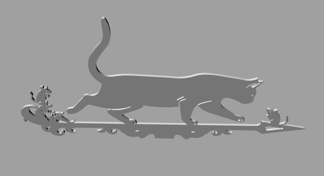 Weathervane cat and mouse for cnc 3D print model_5