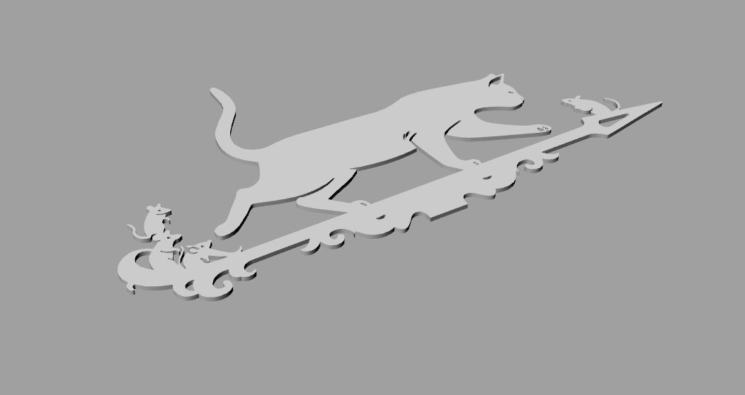 Weathervane cat and mouse for cnc 3D print model_4