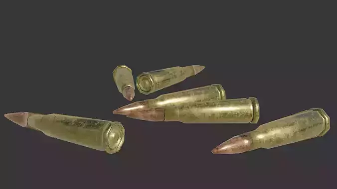 Rifle ammo bullet Low-poly 3D model