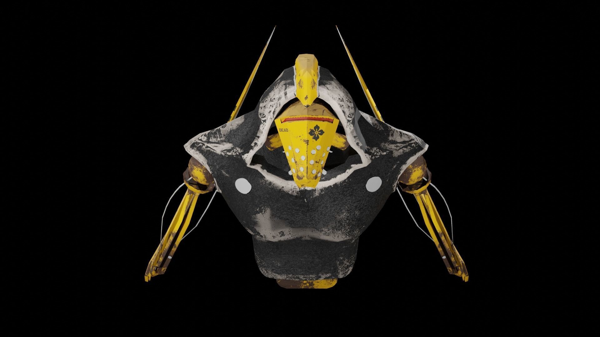 Meka-Reaper mask Low-poly 3D model_2