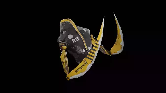 Meka-Reaper mask Low-poly 3D model