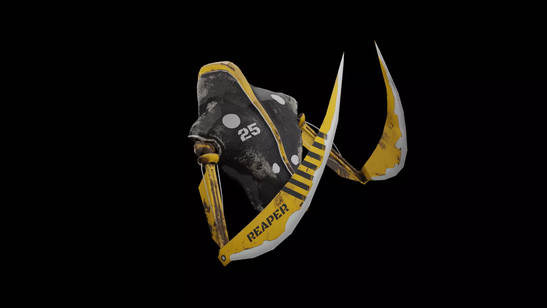 Meka-Reaper mask Low-poly 3D model_0