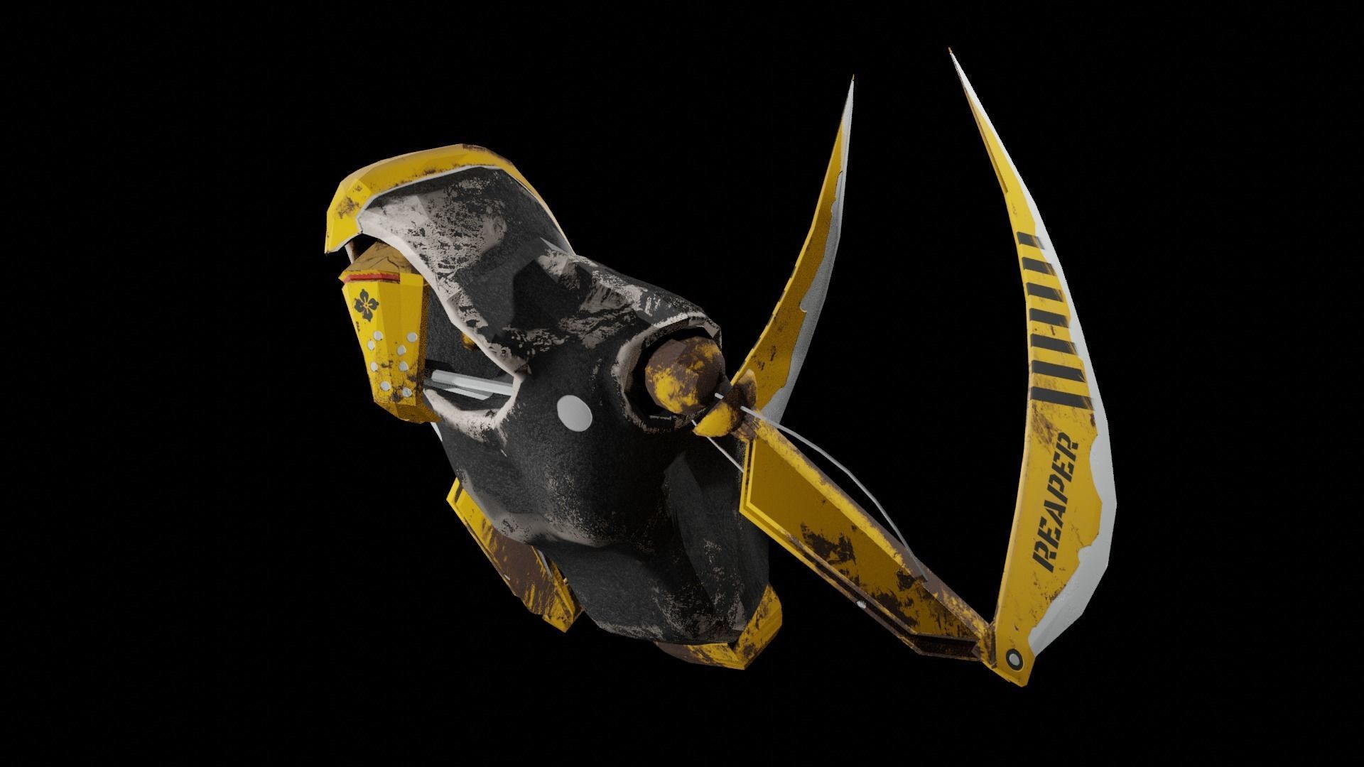 Meka-Reaper mask Low-poly 3D model_3