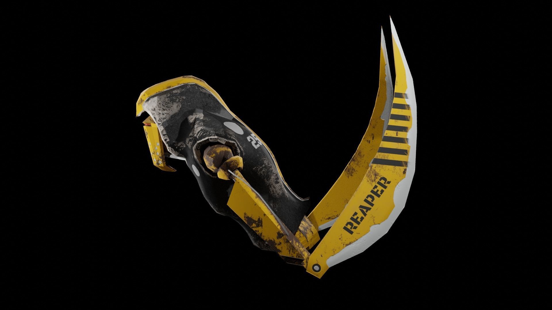 Meka-Reaper mask Low-poly 3D model_1